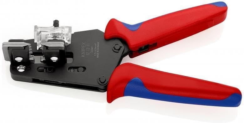 Precision stripping pliers, wire Ø1.5-6mm, blue-red handle 195mm, with opening spring, Knipex - K121211
