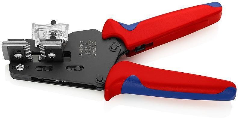 Precision Stripping Pliers, Wire Ø2.5-10mm, Blue-Red Handle 195mm, with Opening Spring, Knipex - K121210