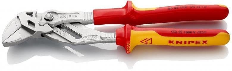 Pinze a scatto, cromate, VDE 1000V impugnatura giallo-rossa 250mm, Knipex - K8606250