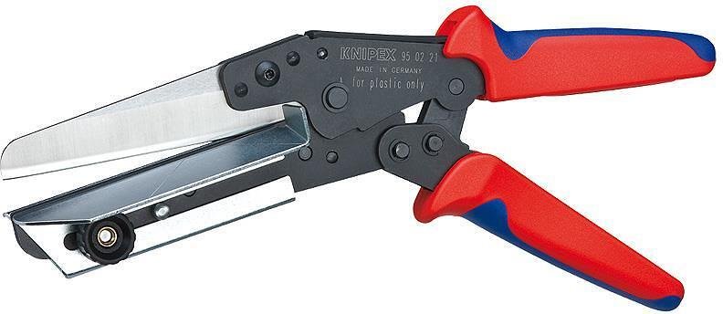 Schere für perforierte Kanäle, blau-rote Griffhülle 275mm, mit Öffnungsfeder, Knipex - K950221