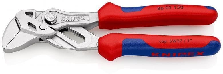 Pinze a scatto, cromate, impugnatura blu-rossa 150mm, Knipex - K8605150