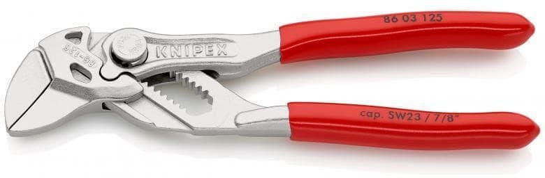Pinze a scatto, cromate, impugnatura rossa 125mm, Knipex - K8603125