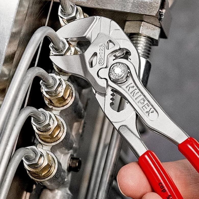 Pinze a scatto, cromate, impugnatura rossa 125mm, Knipex - K8603125