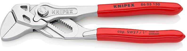 Pinze a scatto, cromate, impugnatura rossa 150mm, Knipex - K8603150