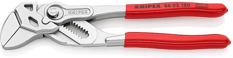 Pinze regolabili, cromate, manico rosso 180mm, Knipex - K8603180