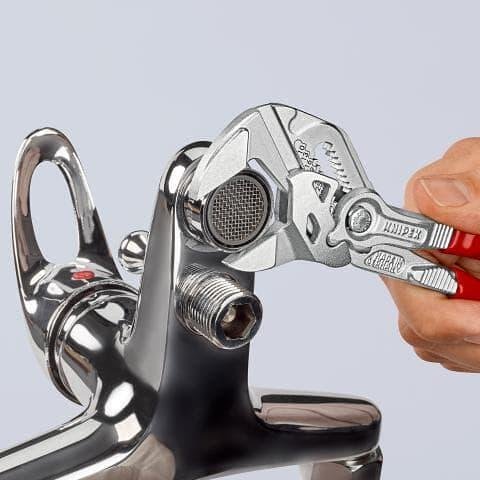 Pinze regolabili, cromate, manico rosso 180mm, Knipex - K8603180