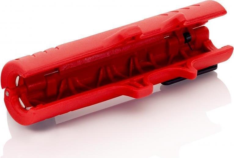 Abisolierwerkzeug für Kabel, für Isolierung Ø8-13mm, roter Griff 125mm, mit Arretierung, Knipex - K1680125SB
