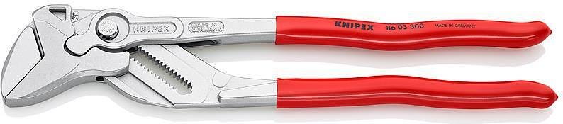 Pinze regolabili, cromate, manico rosso 300mm, Knipex - K8603300