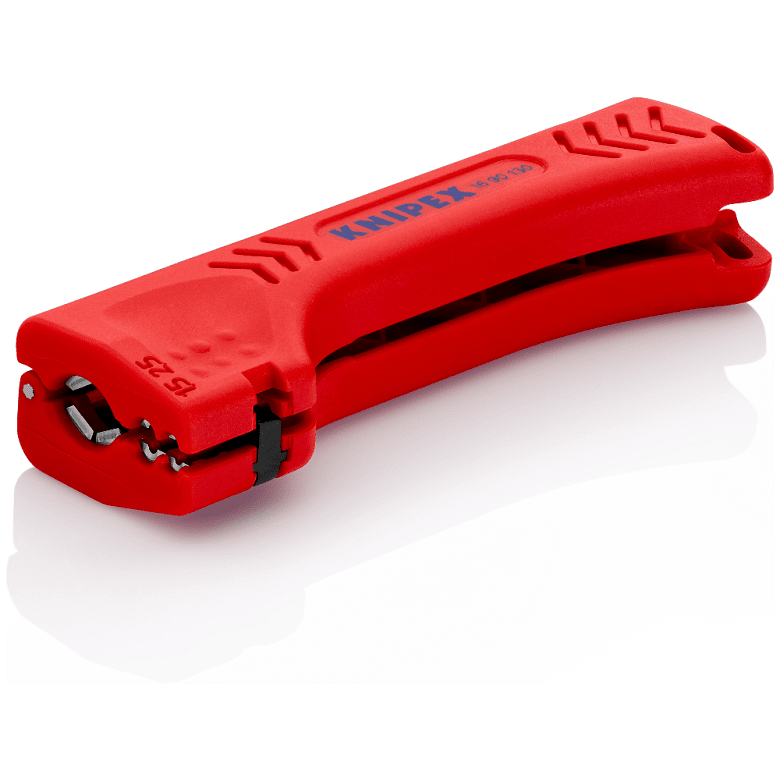 Outil de dénudage de câbles, pour isolation Ø8-13mm, poignée rouge 130mm, avec verrou, Knipex - K1690130SB