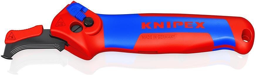 Cable Stripping Tool, for Insulation up to 7mm, Blue-Red Handle 145mm, with Guide, Knipex - K1650145SB