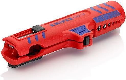 Cable stripping tool, with telescopic blade, for insulation Ø8-13mm, red handle 125mm, with lock, Knipex - K1685125SB