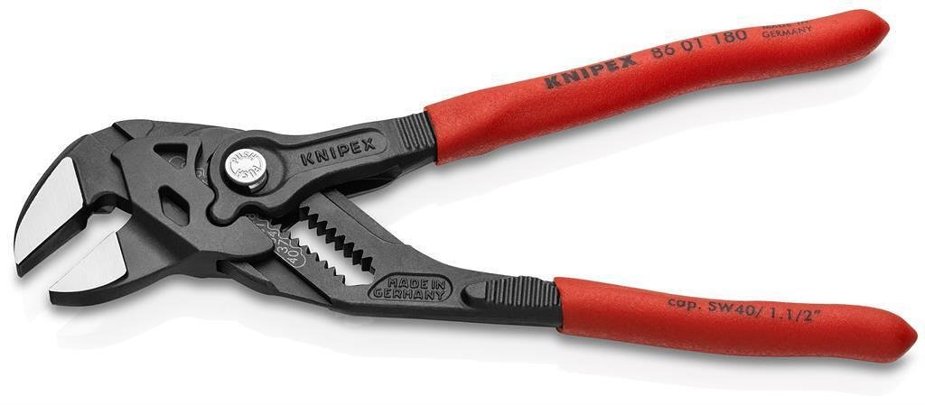 Gleitzange, rote Griffigkeit 180mm, Knipex - K8601180