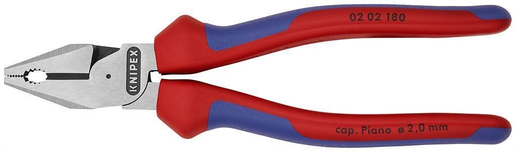 Clește combinate consolidate, mâner albastru-roșu 180mm, Knipex - K0202180