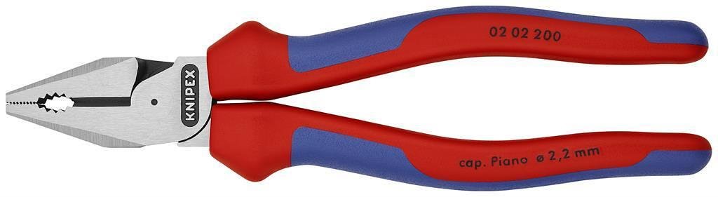 Clește combinate consolidate, mâner albastru-roșu 200mm, Knipex - K0202200