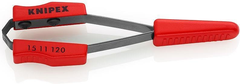 Pinces à dénudrer, pour vernis sur fil de cuivre Ø0,6 mm, poignée rouge 120 mm, Knipex - K1511120