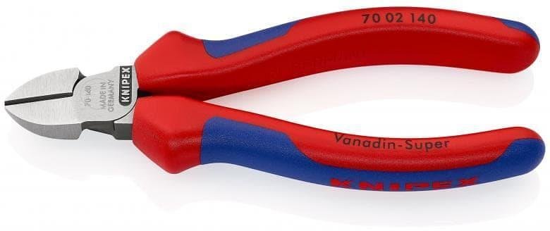 Clește diagonale pentru tăiere, mâner albastru-roșu 140mm, Knipex - K7002140