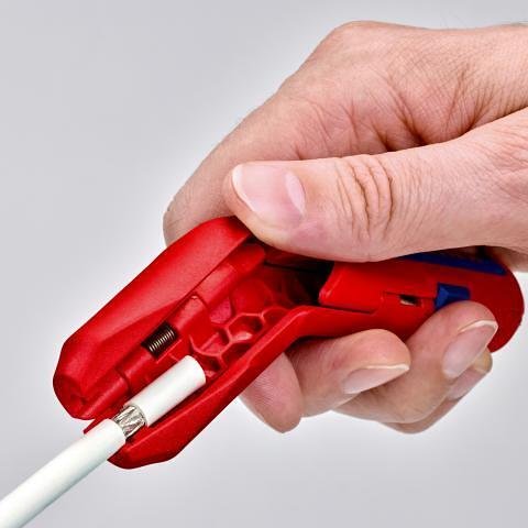 Outil universel de dénudage de câbles ErgoStrip, poignée droite 135mm, avec verrou, Knipex - K169501SB