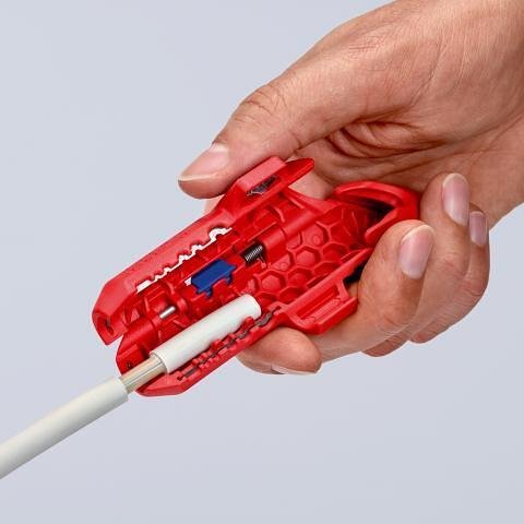 Outil universel de dénudage de câbles ErgoStrip, poignée droite 135mm, avec verrou, Knipex - K169501SB