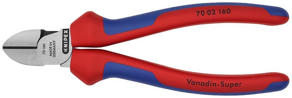 Clește diagonale de tăiat, mâner albastru-roșu 160mm, Knipex - K7002160