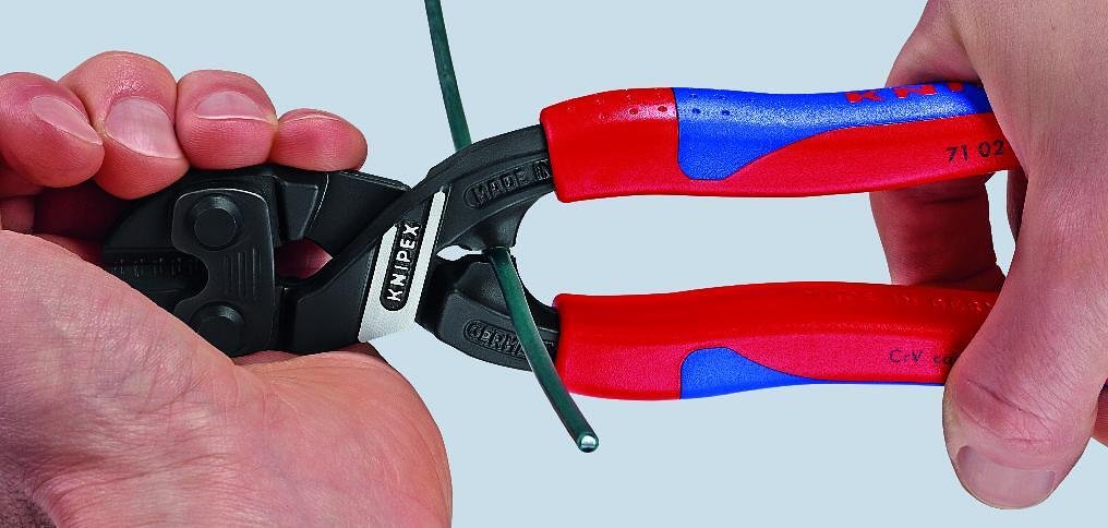 Alicates cortacables CoBolt, mango azul-rojo 200mm, Knipex - K7102200