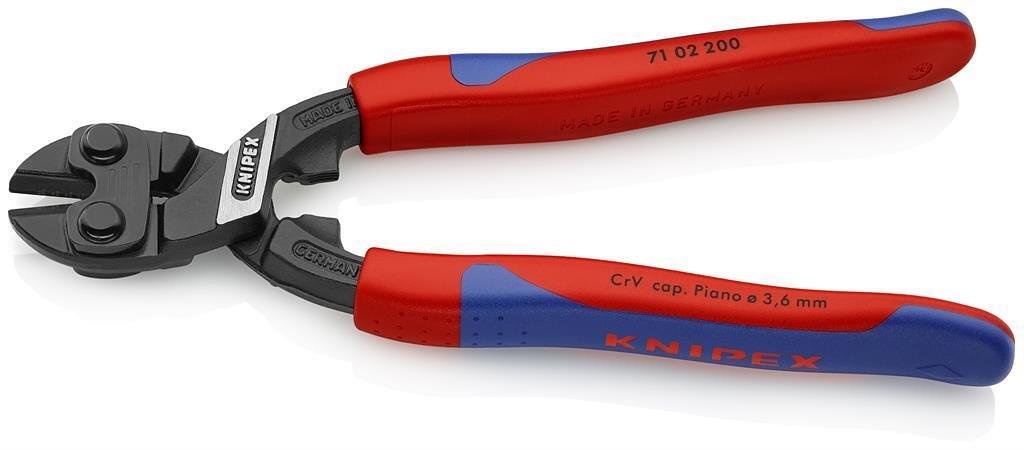 Alicates cortacables CoBolt, mango azul-rojo 200mm, Knipex - K7102200