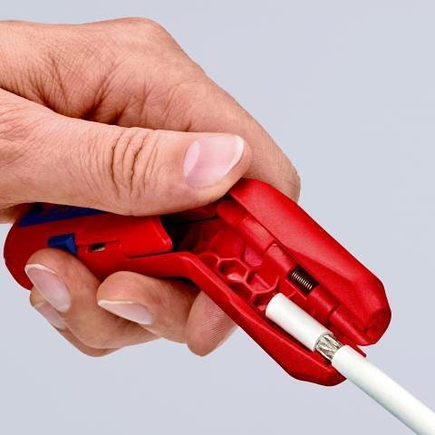 Outil universel pour décapage de câbles ErgoStrip, poignée gauche 135mm, avec verrou, Knipex - K169502SB