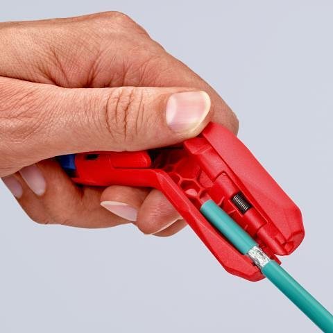 Outil universel pour décapage de câbles ErgoStrip, poignée gauche 135mm, avec verrou, Knipex - K169502SB