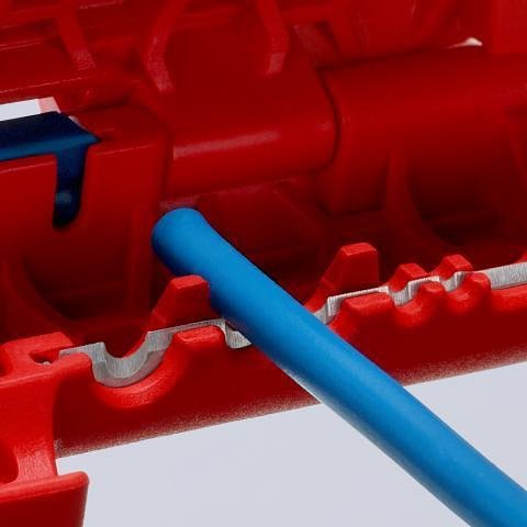 Outil universel pour décapage de câbles ErgoStrip, poignée gauche 135mm, avec verrou, Knipex - K169502SB