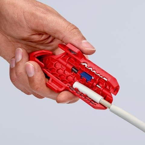 Outil universel pour décapage de câbles ErgoStrip, poignée gauche 135mm, avec verrou, Knipex - K169502SB