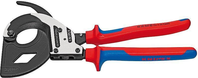 Schere zum Schneiden von Kabeln bis 600mm², blau-rote Griffe 320mm, mit ÖffnungsFeder, Knipex - K9532320