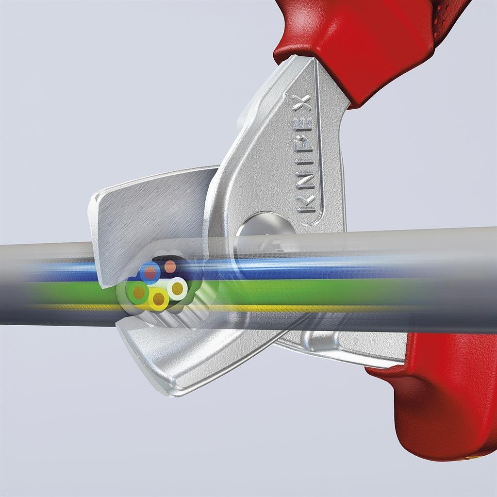 Cable Cutters up to 50mm2 StepCut, chrome-plated, VDE 1000V yellow-red handle 160mm, Knipex - K9516160