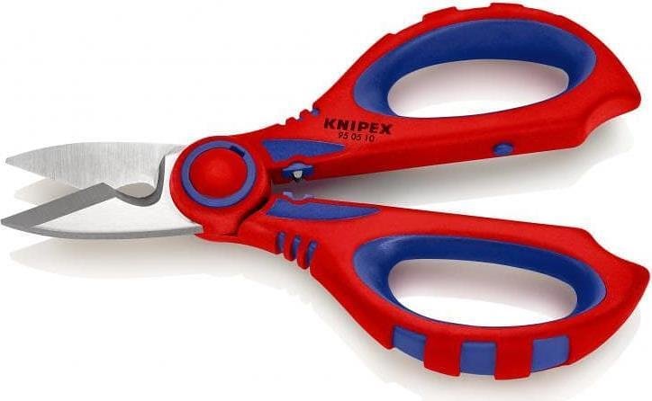 Schere zum Schneiden von Kabeln und Crimpverbindung, verchromt, blau-rote Griffe 160mm, Knipex - K950510SB