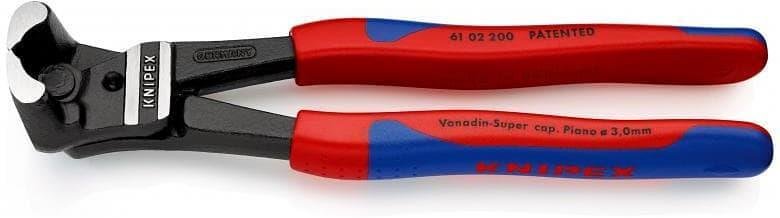 Clește pentru șuruburi sub unghi 85˚ întărite, mâner albastru-roșu 200mm, Knipex - K6102200