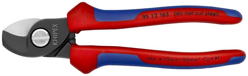 Cable cutting shears up to 50mm2, blue-red handle 165mm, Knipex - K9512165