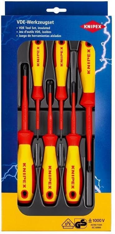 Juego con 6 destornilladores VDE 1000V - 3x PH y 3x PZ, Knipex - K002012V03