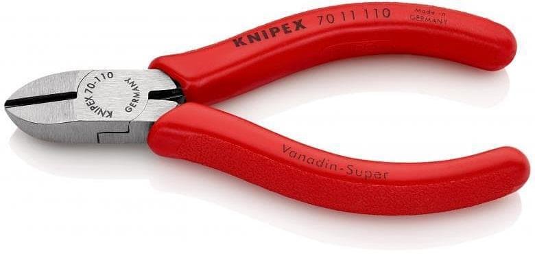 Clește diagonale pentru tăiere, mâner roșu 110mm, cu arc de deschidere, Knipex - K7011110