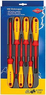 Juego de 6 destornilladores VDE 1000V - 4x ranura y 2x PH, Knipex - K002012V01