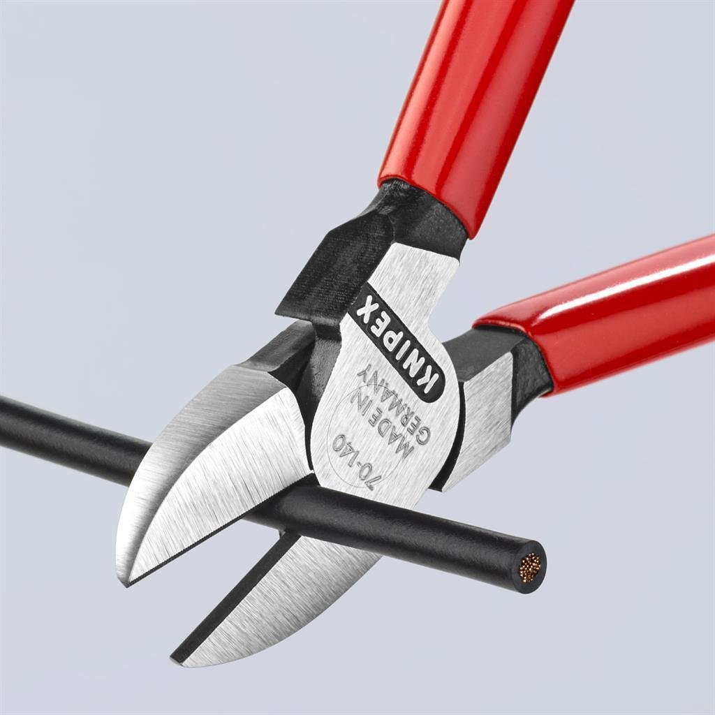 Διαγώνιες λαβίδες κοπής, κόκκινη λαβή 140mm, Knipex - K7001140