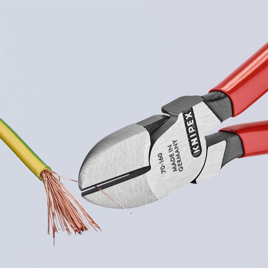 Pinze tagliabulloni diagonali, manico rosso 160mm, Knipex - K7001160