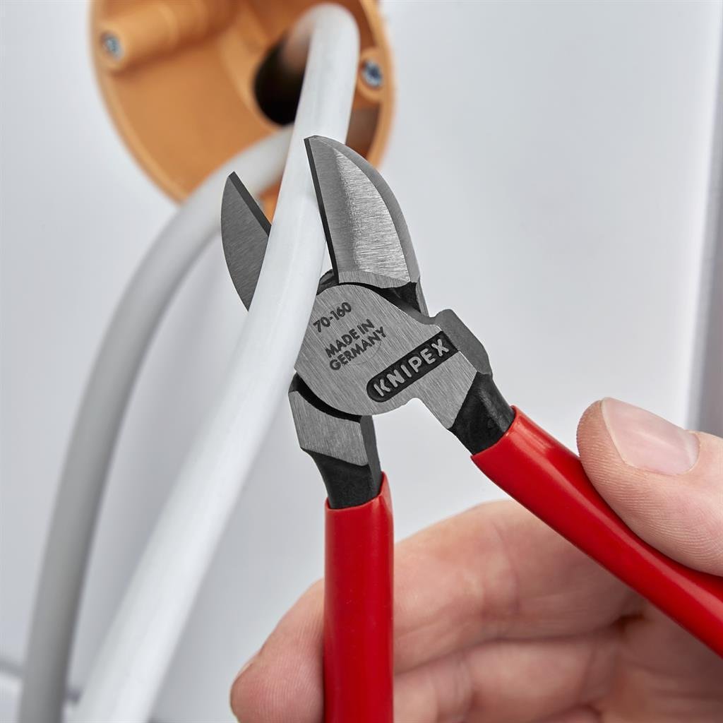 Pinze tagliabulloni diagonali, manico rosso 160mm, Knipex - K7001160