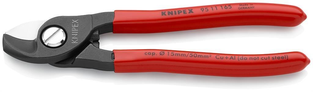 Kabelschneider für Kabel bis 50mm², roter Griff 165mm, Knipex - K9511165