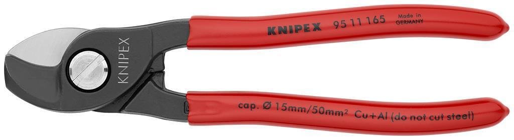 Kabelschneider für Kabel bis 50mm², roter Griff 165mm, Knipex - K9511165