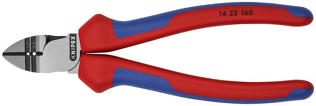 Clești decapiști și clești de tăiat diagonali, mâner albastru-roșu 160mm, Knipex - K1422160