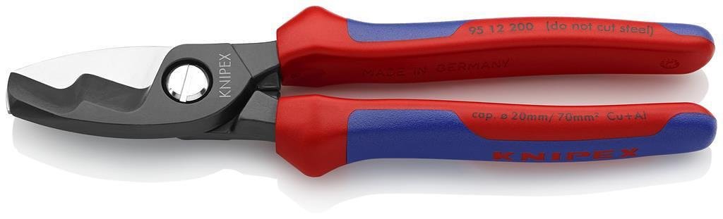 Cable cutting shears up to 70mm2, blue-red handle 200mm, Knipex - K9512200