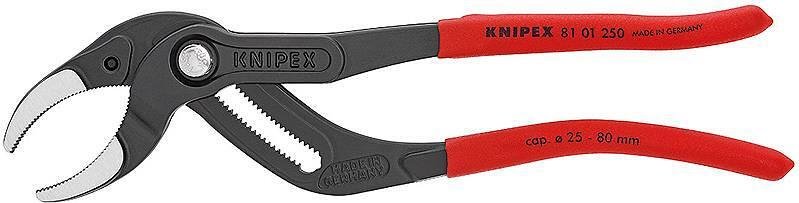 Pinze per sifoni e raccordi idraulici, manico rosso 250mm, Knipex - K8101250