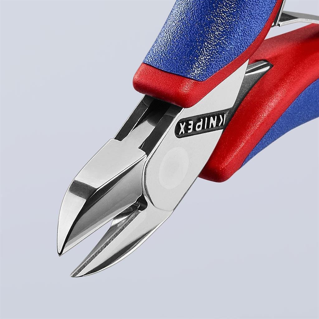 Alicates cortadores diagonales, mango azul-rojo 115mm, con resorte de apertura, Knipex - K7702115