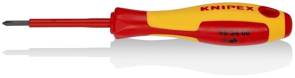 Șurubelniță PH 0, VDE 1000V mâner galben-roșu 162mm, Knipex - K982400