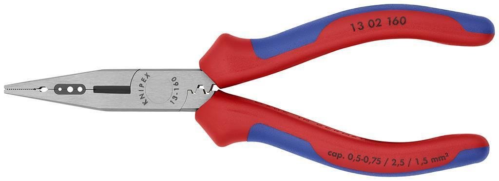 Pinze per installatori, manico blu-rosso 160mm, Knipex - K1302160