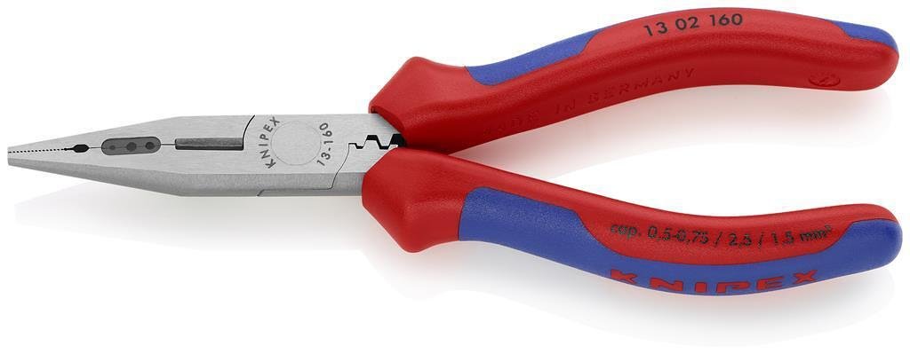 Pinze per installatori, manico blu-rosso 160mm, Knipex - K1302160