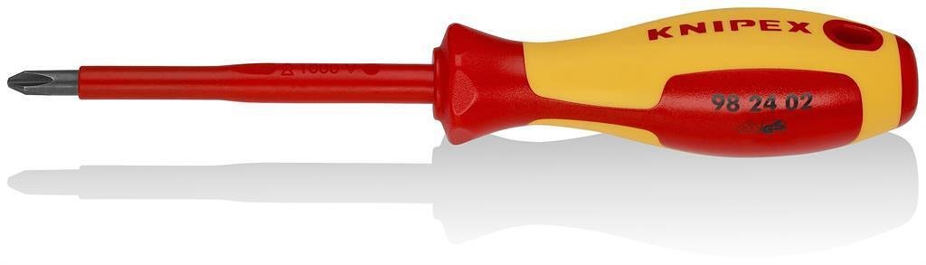 Șurubelniță PH 2, VDE 1000V mâner galben-roșu 212mm, Knipex - K982402